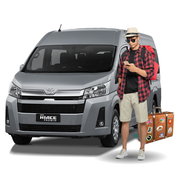 perjalanan dengan mobil hiace premio